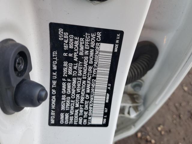 SHHFK7H41LU414512 - 2020 HONDA CIVIC SPORT 白色 照片 13