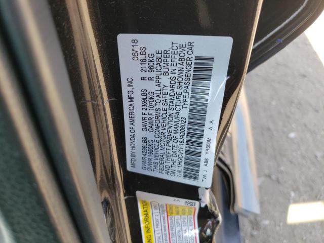 1HGCV1F18JA206023 - 2018 HONDA ACCORD LX BROWN photo 12
