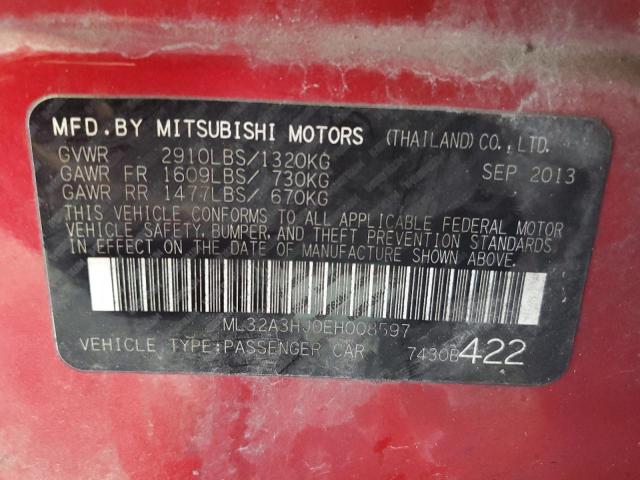 ML32A3HJ0EH008597 - 2014 MITSUBISHI MIRAGE DE BURGUNDY photo 12