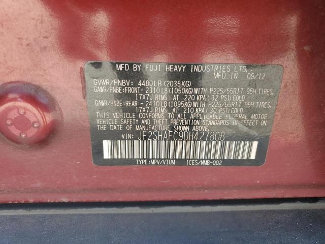JF2SHAFC9DH427808 - 2013 SUBARU FORESTER LIMITED RED photo 13