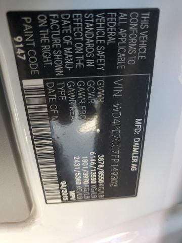 WD4PE7CC7FP149302 - 2015 MERCEDES-BENZ SPRINTER 2500 白色 照片 13