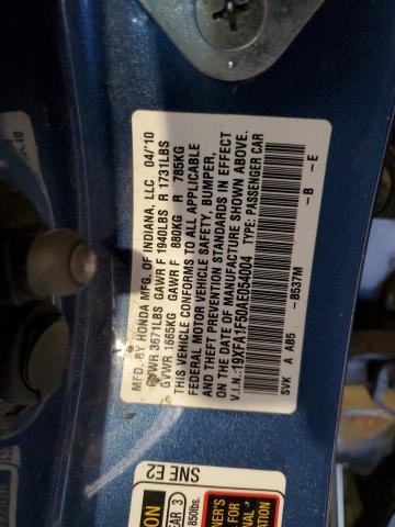 19XFA1F50AE054004 - 2010 HONDA CIVIC LX BLUE photo 12