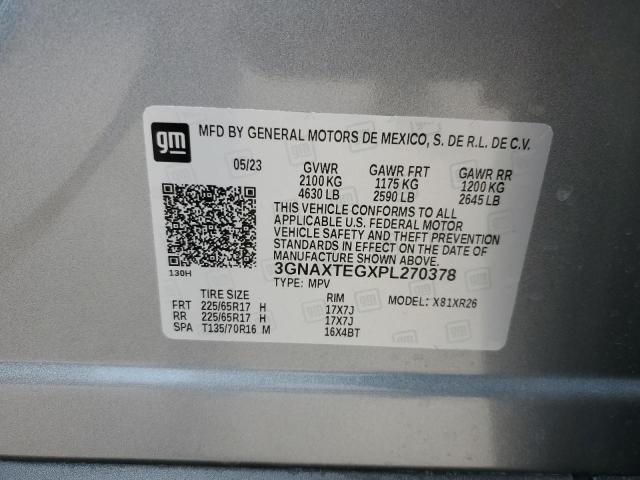 3GNAXTEGXPL270378 - 2023 CHEVROLET EQUINOX LT GRAY photo 13