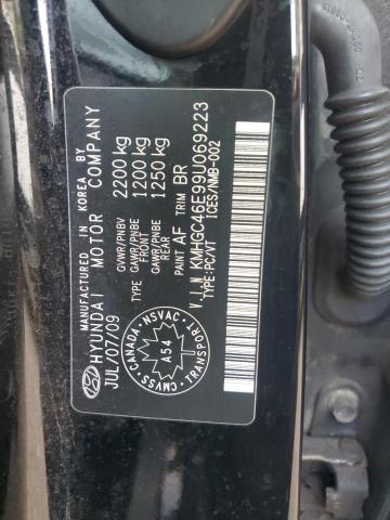 KMHGC46E99U069223 - 2009 HYUNDAI GENESIS 3.8L BLACK photo 13