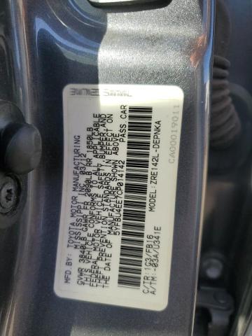 5YFBU4EE7CP014142 - 2012 TOYOTA COROLLA BASE Сұр фото 12