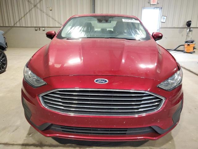 3FA6P0LU0KR126503 - 2019 FORD FUSION SE RED photo 5