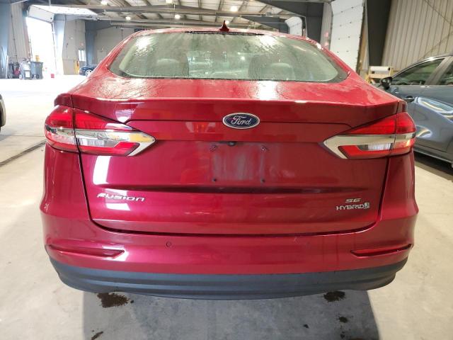 3FA6P0LU0KR126503 - 2019 FORD FUSION SE RED photo 6