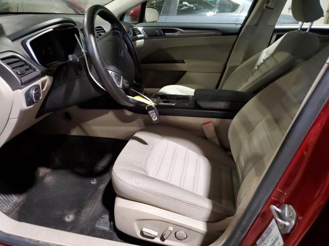 3FA6P0LU0KR126503 - 2019 FORD FUSION SE RED photo 7