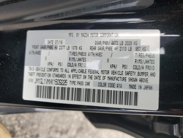 JM1GL1VMXK1509226 - 2019 MAZDA 6 TOURING Czarny zdjęcie 12