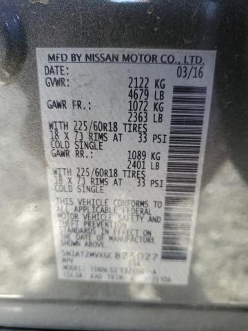 5N1AT2MVXGC825027 - 2016 NISSAN ROGUE S GRAY photo 13