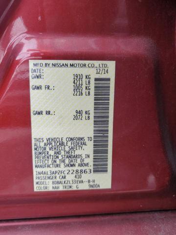 1N4AL3AP2FC228863 - 2015 NISSAN ALTIMA 2.5 წითელი ფოტო 13