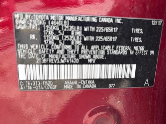 2T3BFREV3JW741420 - 2018 TOYOTA RAV4 LE Բորդո լուսանկար 13