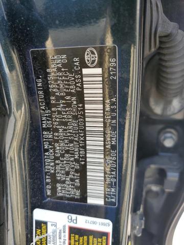 4T1BF1FK4FU097514 - 2015 TOYOTA CAMRY LE BLUE photo 12