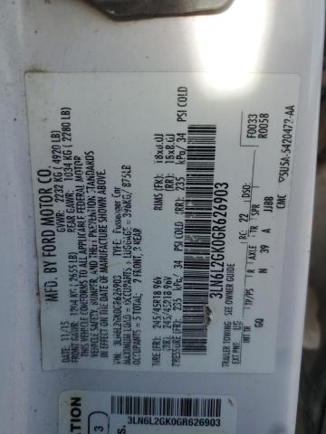 3LN6L2GK0GR626903 - 2016 LINCOLN MKZ WHITE photo 12