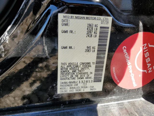 1N4BL4BV8LC132853 - 2020 NISSAN ALTIMA S BLACK photo 12