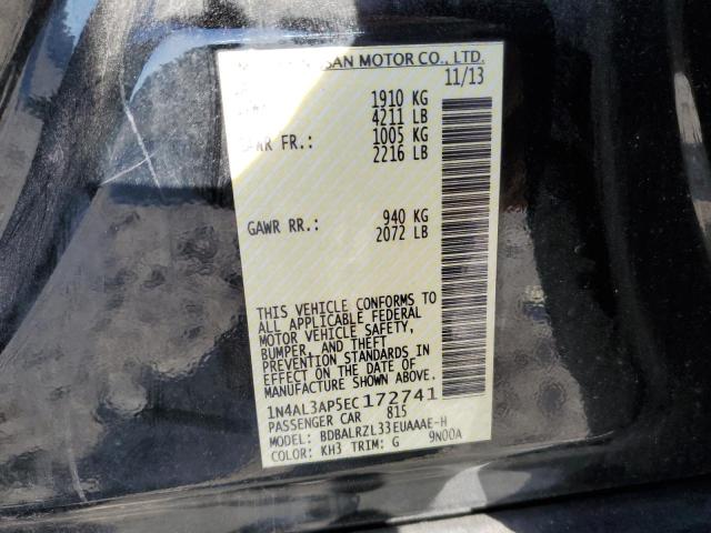 1N4AL3AP5EC172741 - 2014 NISSAN ALTIMA 2.5 BLACK photo 12