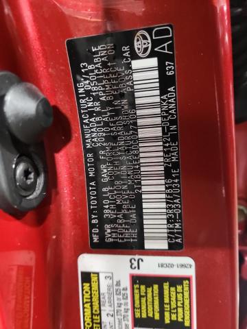 2T1BU4EE8DC077106 - 2013 TOYOTA COROLLA BASE Qırmızı foto 13