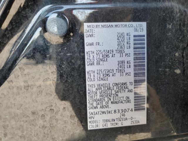 5N1AT2MV3KC833074 - 2019 NISSAN ROGUE S BLACK photo 13