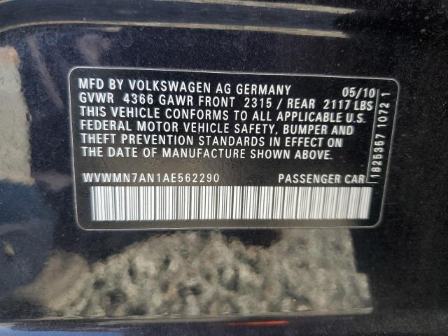 WVWMN7AN1AE562290 - 2010 VOLKSWAGEN CC SPORT Qara foto 12