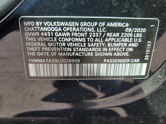 1VWMA7A39LC026905 - 2020 VOLKSWAGEN PASSAT R-LINE Черный фото 12