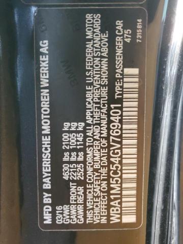 WBA1M5C54GV769401 - 2016 BMW M235XI BLACK photo 12