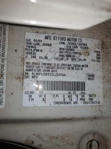 5LMFU28525LJ24764 - 2005 LINCOLN NAVIGATOR 白色 照片 13