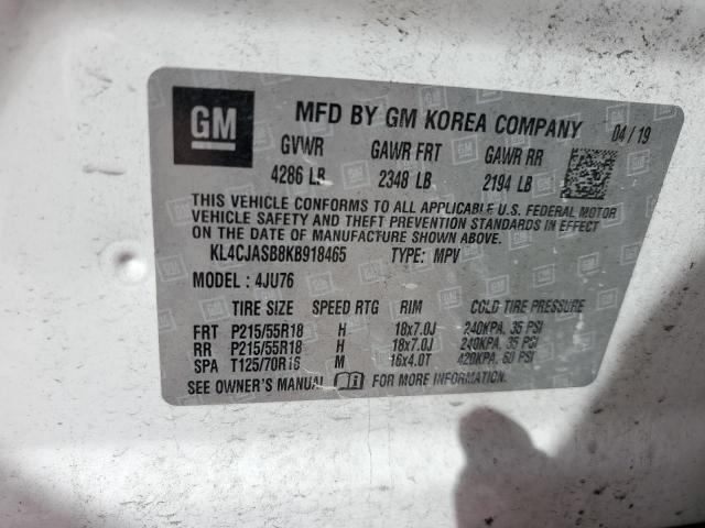 KL4CJASB8KB918465 - 2019 BUICK ENCORE PREFERRED Белый фото 14