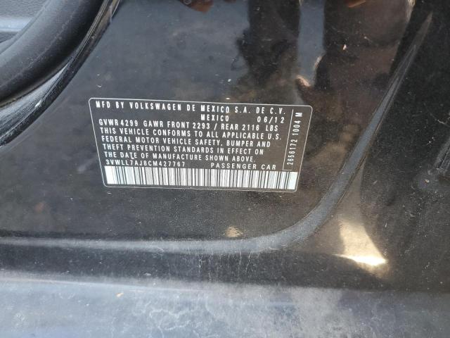 3VWLL7AJ8CM427767 - 2012 VOLKSWAGEN JETTA TDI BLACK photo 12