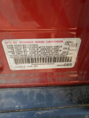 JA4AR3AU8GZ031610 - 2016 MITSUBISHI OUTLANDER ES BURGUNDY photo 14