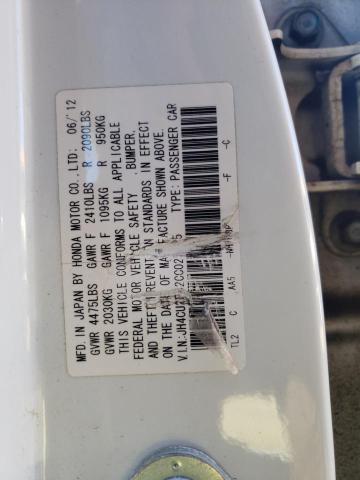 JH4CU2F42CC027225 - 2012 ACURA TSX WHITE photo 13