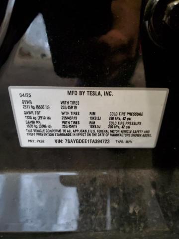 7SAYGDEE1TA394723 - 2026 TESLA MODEL Y 黑色 照片 13