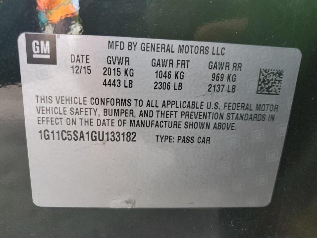 1G11C5SA1GU133182 - 2016 CHEVROLET MALIBU LIM LT 黑色 照片 12