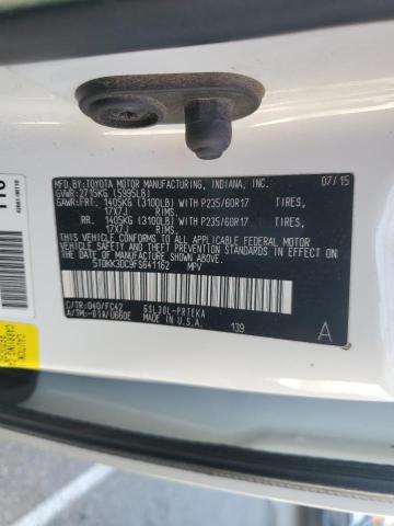 5TDKK3DC9FS641162 - 2015 TOYOTA SIENNA LE WHITE photo 14