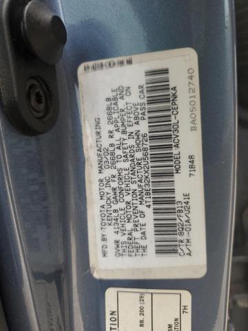 4T1BE32KX2U568726 - 2002 TOYOTA CAMRY LE Mavi fotoğraf 12