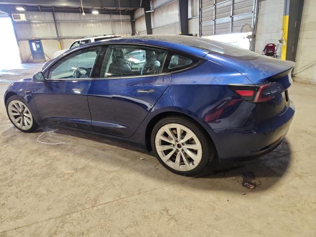 5YJ3E1EA3NF190245 - 2022 TESLA MODEL 3 BLUE photo 2