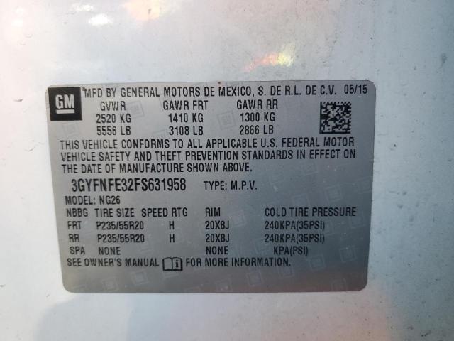 3GYFNFE32FS631958 - 2015 CADILLAC SRX PERFORMANCE COLLECTION Blanc photo 13