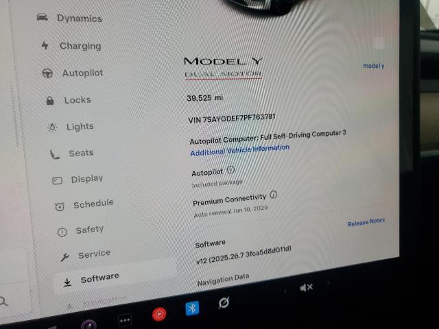 7SAYGDEF7PF763781 - 2023 TESLA MODEL Y WHITE photo 9
