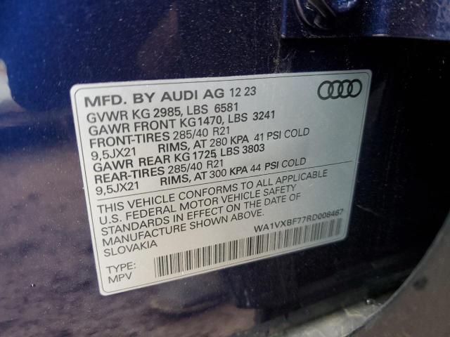 WA1VXBF77RD008467 - 2024 AUDI Q7 PRESTIGE 蓝色 照片 13