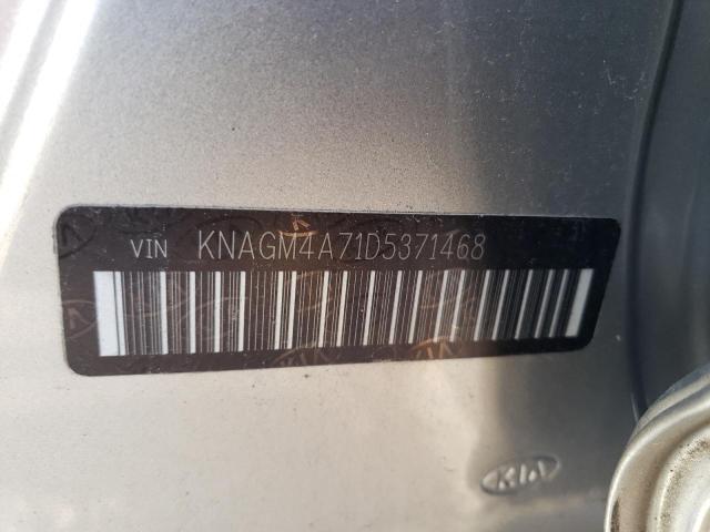 KNAGM4A71D5371468 - 2013 KIA OPTIMA LX SILVER photo 12