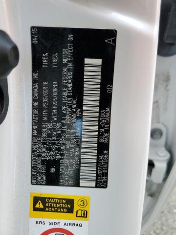 2T2BK1BA0FC319858 - 2015 LEXUS RX 350 BASE WHITE photo 13