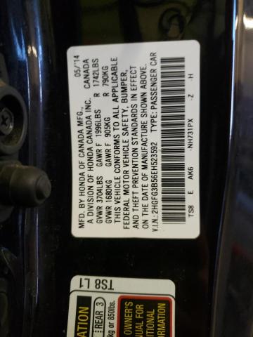 2HGFG3B56EH523592 - 2014 HONDA CIVIC LX BLACK photo 12