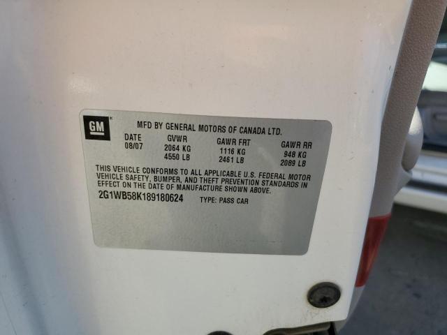 2G1WB58K189180624 - 2008 CHEVROLET IMPALA LS WHITE photo 12