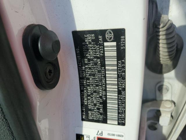 4T1BF1FK3HU713934 - 2017 TOYOTA CAMRY LE 白色 照片 12