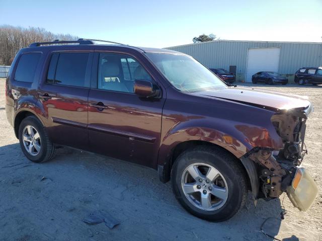 5FNYF4H58BB087837 - 2011 HONDA PILOT EXL MAROON photo 4