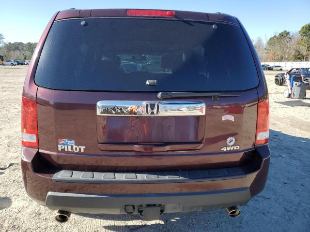 5FNYF4H58BB087837 - 2011 HONDA PILOT EXL MAROON photo 6