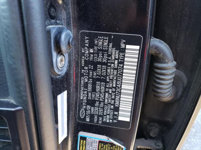 KM8NU73C48U077074 - 2008 HYUNDAI VERACRUZ GLS BLACK photo 13