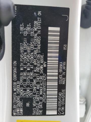 JTEDS41AX92074257 - 2009 TOYOTA HIGHLANDER WHITE photo 13