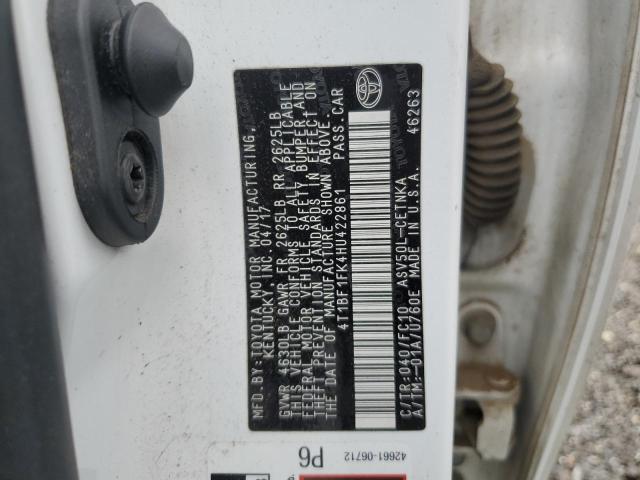 4T1BF1FK4HU422861 - 2017 TOYOTA CAMRY LE WHITE photo 12