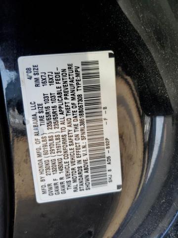 5FNRL38618B067308 - 2008 HONDA ODYSSEY EXL BLACK photo 14