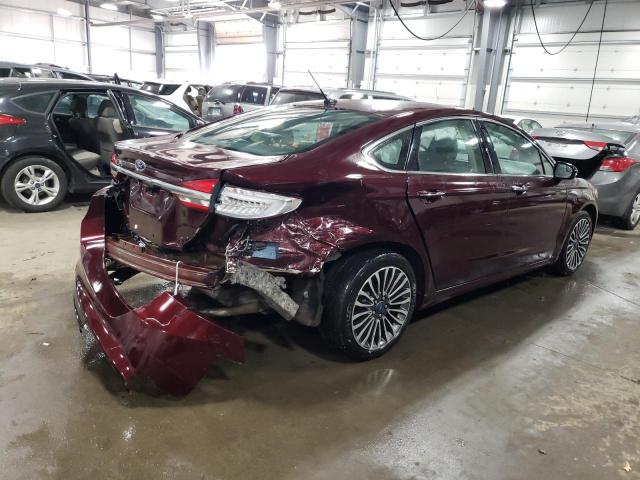 3FA6P0T90HR127381 - 2017 FORD FUSION SE BURGUNDY photo 3